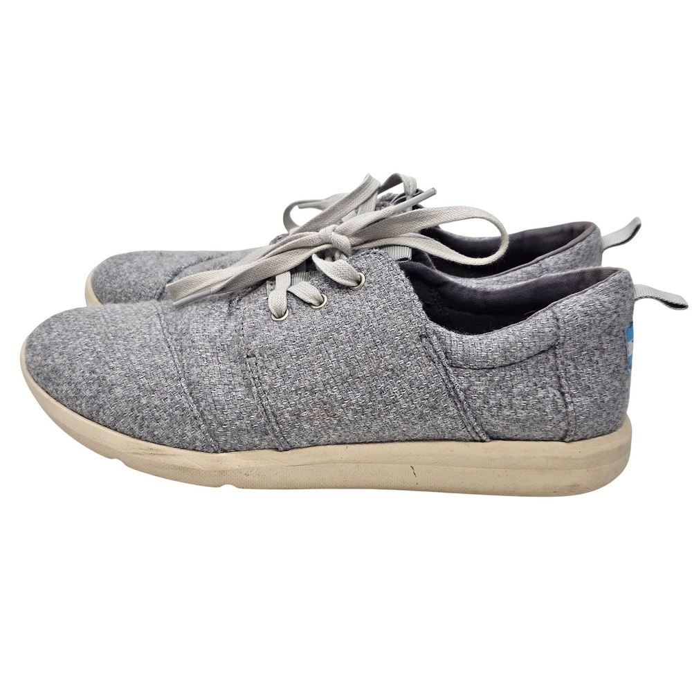 TOMS Del Rey Womens Grey‎ Woven Textile Lace Up Sneakers Shoes Size 9.5